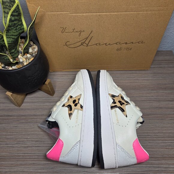 NEW!!! Vintage Havana Ariella Sneakers White Leopard Multi – Size 10 Toddler - Picture 5 of 13